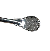 Load image into Gallery viewer, Yerba Mate Bombilla Straw Spoon Style Curved Alpaca Silver - 7.6"