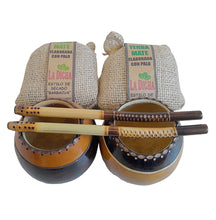 Load image into Gallery viewer, Beautiful Simple & Elegant Set, Mate Gourds, Bombillas + 2  Yerba Mate Bags
