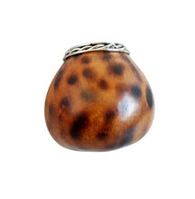 Load image into Gallery viewer, Yerba Mate Gourd “Leopard” Style w/ Alpaca Silver Rim