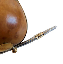 Load image into Gallery viewer, NATURAL MATE GOURD 3 Stripes & 3 Balls Base w/ Stainless Steel Bombilla