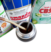 Load image into Gallery viewer, 6 Yerba Mate Bags (ALL TYPES) Sample Kit – Mate Gourd & 2 Bombillas