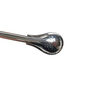 Yerba Mate Bombilla Straw Spoon Style Curved Alpaca Silver - 7.6"
