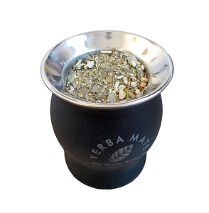 Black Laser Engraved Stainless Steel Yerba Mate Cup & Bombilla – Create your Own Design!