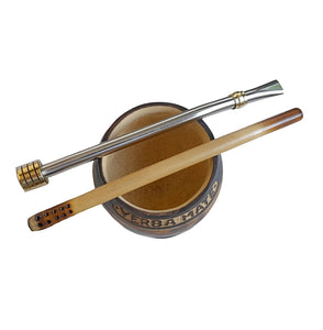 PERSONAL NAME on Customizable “Yerba Mate” Mate Gourd + 2 Bombillas
