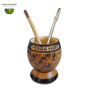 PERSONAL NAME on Customizable “Yerba Mate” Mate Gourd + 2 Bombillas