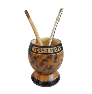 PERSONAL NAME on Customizable “Yerba Mate” Mate Gourd + 2 Bombillas