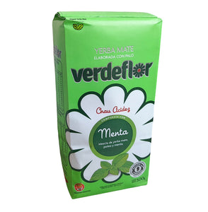 Yerba Mate Verdeflor Menta / Mint with Natural Herb Poleo - 500g Pack