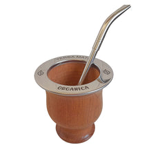 Load image into Gallery viewer, Laser-Engraved Wooden Mate Cup S. Steel Rim &amp; Bombilla | Personalized Set