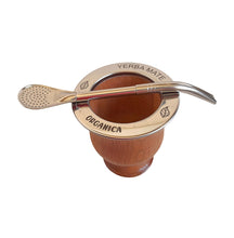 Load image into Gallery viewer, Laser-Engraved Wooden Mate Cup S. Steel Rim &amp; Bombilla | Personalized Set
