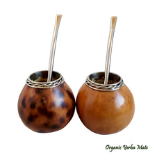 Load image into Gallery viewer, 2 Alpaca Silver Mate Gourds + 2 Bombillas for the Price of One!