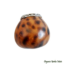 Load image into Gallery viewer, Yerba Mate Gourd “Leopard” Style w/ Alpaca Silver Rim