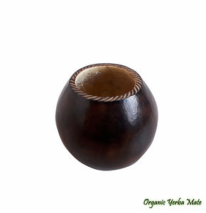 Small Size Dark Brown Yerba Mate Gourd (Tennis Ball)