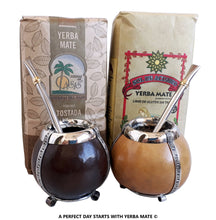 Load image into Gallery viewer, Yerba Mate Super Sale! 2 Mate Gourds, 2 Organic Yerba Bags, 2 Stainless Steel Bombillas