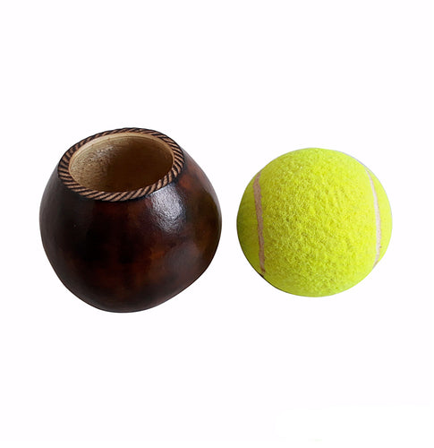 Small Size Dark Brown Yerba Mate Gourd (Tennis Ball)