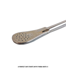 Load image into Gallery viewer, Alpaca Silver &amp; 18k Gold Bombilla “Spoon” Style End for Yerba Mate