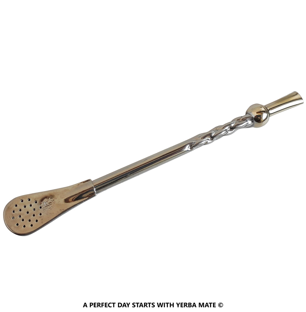 Alpaca Silver & 18k Gold Bombilla “Spoon” Style End for Yerba Mate