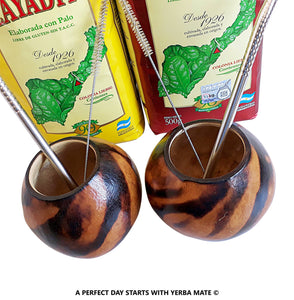 Yerba Mate Super Sale! 2 Mate Gourds, 2 "Playadito" Yerba Bags, 2 Bombillas