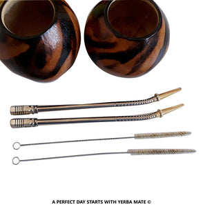 Yerba Mate Super Sale! 2 Mate Gourds, 2 "Playadito" Yerba Bags, 2 Bombillas
