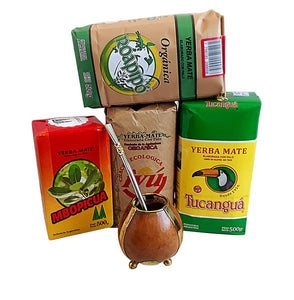 4 Organic Yerba Mate Bags + Gourd & Bombilla - FREE SHIPPING USA-CANADA