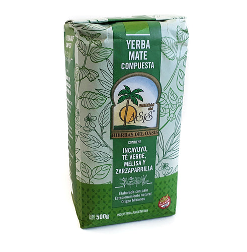 Yerba Mate Hierbas del Oasis enhaced with Herbs! 1.10 Lbs Bag