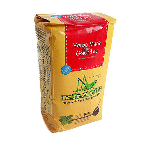 Yerba Mate KRAUS Strong w/o Stems GAUCHO / 1.10 Lbs - 0.50 Kg Bag