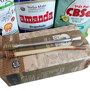 6 Yerba Mate Bags (ALL TYPES) Sample Kit – Mate Gourd & 2 Bombillas