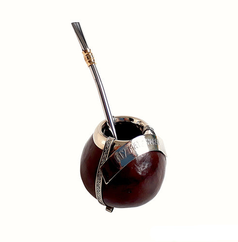 Custom your Yerba Mate Gourd with your Name - Includes Bombilla